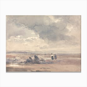 On Lancaster Sands, Low Tide, David Cox Canvas Print