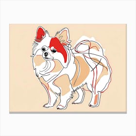 Pomeranian Abstract Line Art Canvas Print