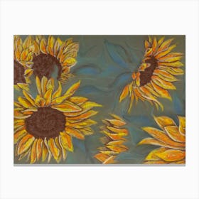 Sunflowers soft pastel painting Canvas Print