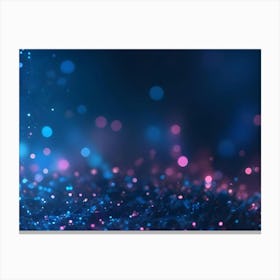 Abstract Blue And Pink Bokeh Lights Background With Glowing Particles, Creating A Magical And Dreamlike Atmosphere Canvas Print