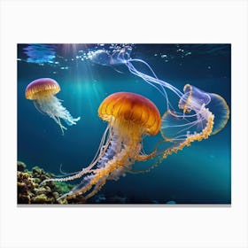 Jellyfishes 3 Canvas Print