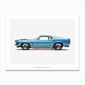 Toy Car 69 Mustang Boss 302 Blue Poster Canvas Print