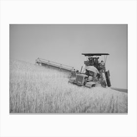 Untitled Photo, Possibly Related To Caterpillar Drawn Combine Working In Wheat Fields, Whitman County Canvas Print