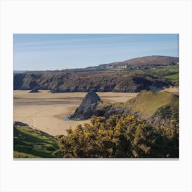 Three Cliffs Bay in Gower Canvas Print