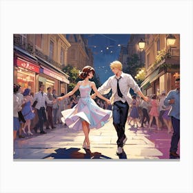 Couple Dancing In The Street 1 Canvas Print
