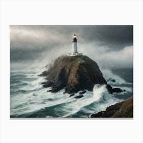 Lighthouse in a Storm Canvas Print