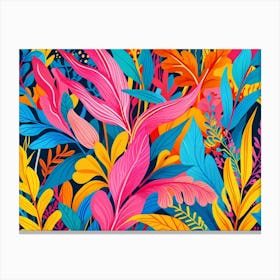 Colorful Tropical Leaves 1 Canvas Print