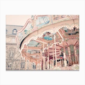 Pink Paris Carousel Canvas Print