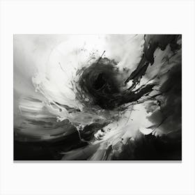 Transcendent Echoes Abstract Black And White 6 Canvas Print