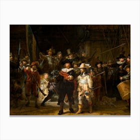 The Night Watch (1642), by Rembrandt | Famous Antique Painting in HD Remastered Immaculate Canvas Print