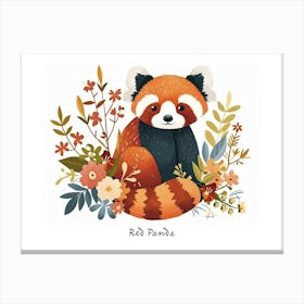 Little Floral Red Panda 3 Poster Canvas Print