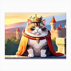 Cat In Crown Canvas Print