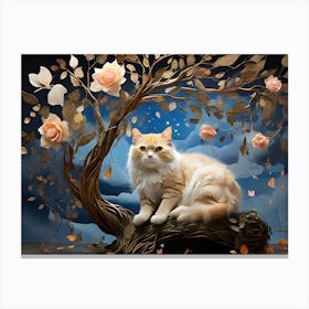 Cat In A Tree 1 Canvas Print