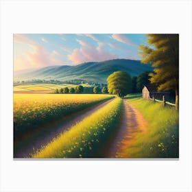 Sunset In The Field 1 Canvas Print