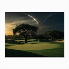 Sunset At The Golf Course 2 Canvas Print