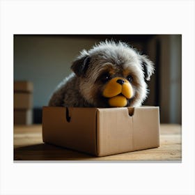 Dog In A Box Canvas Print