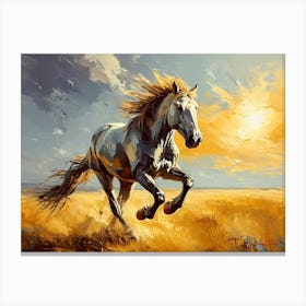 A Lone Wild Horse Galloping Canvas Print