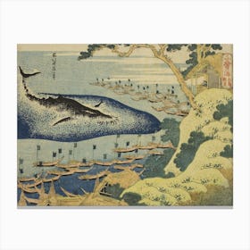 Whaling Off The Coast Of The Goto Islands, Katsushika Hokusai Canvas Print