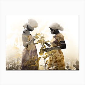 Two Women In A Field Canvas Print