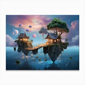 Island In The Sky Paintings Art Print 2 Canvas Print