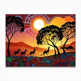 Default Australian Aboriginal Dot Painting Style Art Landscape 2 Canvas Print