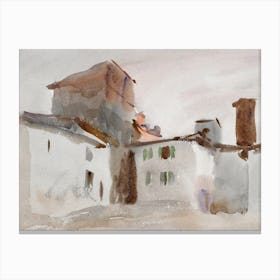 Italian Village Painting Canvas Print