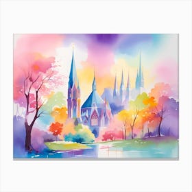 Watercolor Of A Church 2 Canvas Print