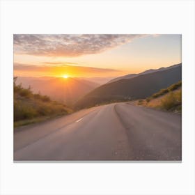 Road At Sunset 1 Canvas Print