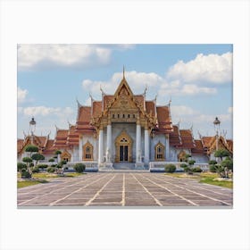 Marble Temple In Bangkok Canvas Print