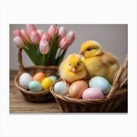 Easter Chicks Canvas Print