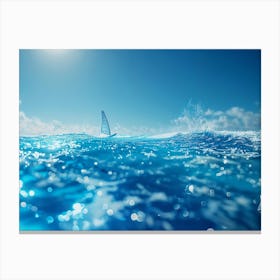 Sailboat In The Ocean Canvas Print