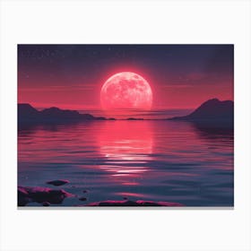 Full Moon Over Water Canvas Print