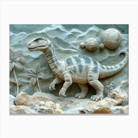 3d Dinosaur Made in Stone 2 Canvas Print