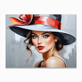 Woman In A Great Hat Canvas Print
