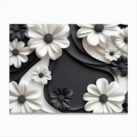 Black And White Flowers 2 Canvas Print