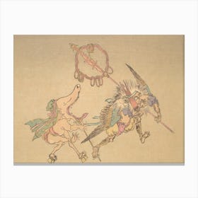 Night Parade of A Hundred Demons Kawanabe Kyosai Vintage Japanese Woodblock Print Yokai 7 Canvas Print