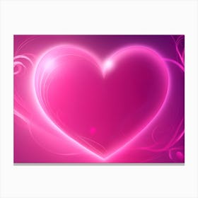 A Glowing Pink Heart Vibrant Horizontal Composition 50 Canvas Print