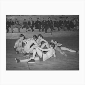 Basketball Players Resting Between Periods, Eufaula, Oklahoma By Russell Lee Canvas Print