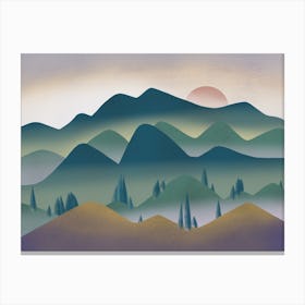 Mountain Range At Dawn Canvas Print