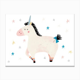 Starry Playful Unicorn Canvas Print