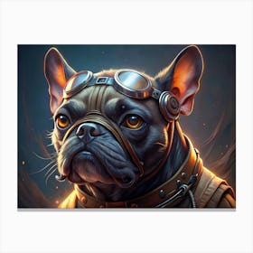 Cool French Bulldog With Goggles Canvas Print