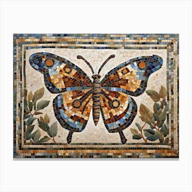 Roman Mosaic Butterfly IV Canvas Print
