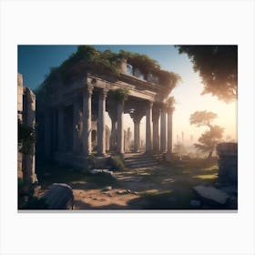 A Cityscape Of Ruins Canvas Print