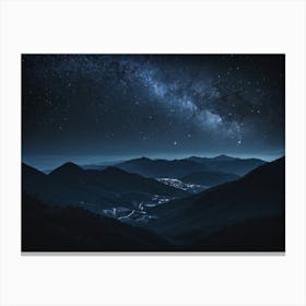 Mountains With Starlight Canvas Print