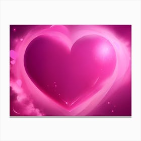 A Glowing Pink Heart Vibrant Horizontal Composition 60 Canvas Print