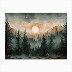 Deer In The Forest 1 Canvas Print
