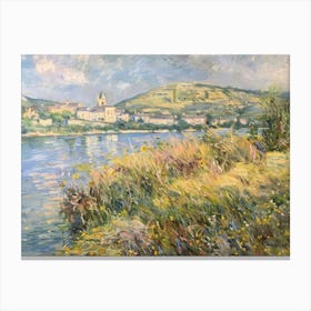 Lakeside Village Haven Painting Inspired By Paul Cezanne Canvas Print