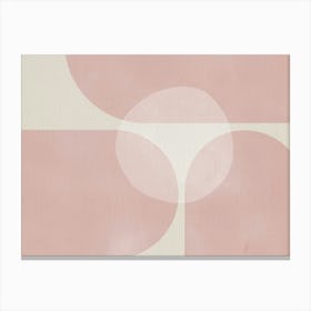 Pale Blush Pink and Beige Abstract Shapes Canvas Print