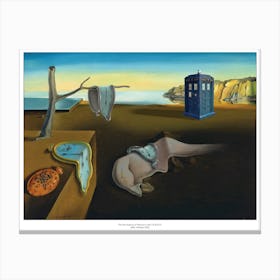 Salvador Dali & Dr Who Parody - Persistence Of Memory With Tardis Canvas Print