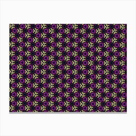 Wallpaper Floral Pattern Purple Canvas Print